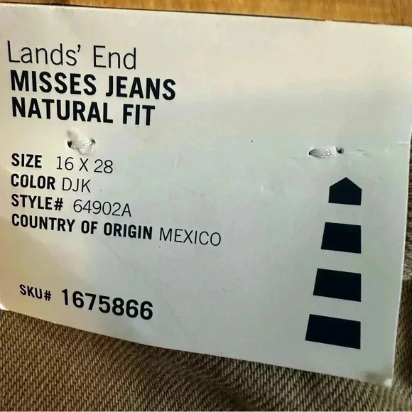 NWT Land’s End Women’s Tan Jeans Natural Fit Sz 16 - Picture 6 of 8